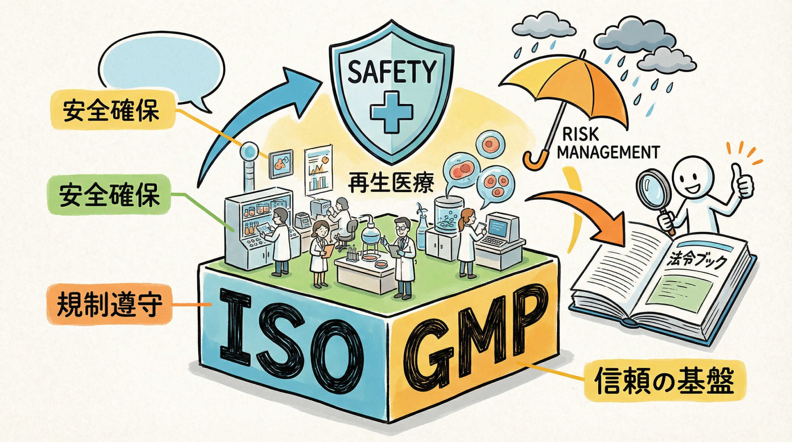 再生医療の現場でISOとGMPの基準を厳格に管理する法的根拠と背景